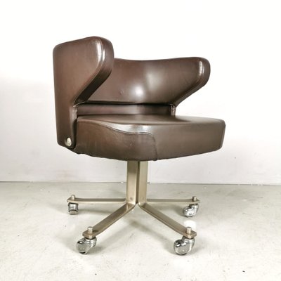 Swivel Leather Armchair by Giulio Moscatelli for Formanova, 1970-PRS-1259581