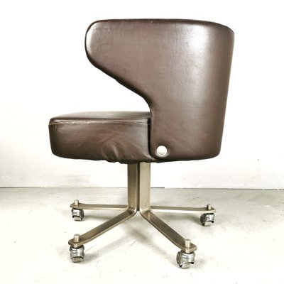 Swivel Leather Armchair by Giulio Moscatelli for Formanova, 1970-PRS-1259581