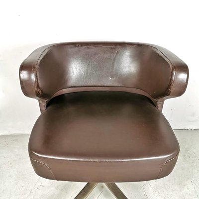 Swivel Leather Armchair by Giulio Moscatelli for Formanova, 1970-PRS-1259581