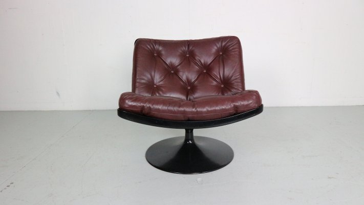 Swivel Leather Lounge Chair Model F504 by Geoffrey Harcourt for Artifort, 1968-DT-2026116