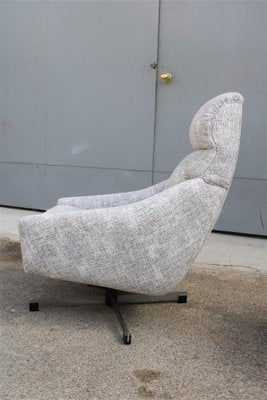 Swivel Rocking Armchair with Pouf, Italy, 1970s, Set of 2-EH-1702316