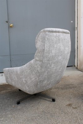 Swivel Rocking Armchair with Pouf, Italy, 1970s, Set of 2-EH-1702316