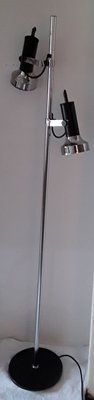 Swiveling Double Radiator Chromed Metal Floor Lamp, 1970s-HOI-779760