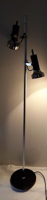 Swiveling Double Radiator Chromed Metal Floor Lamp, 1970s-HOI-779760