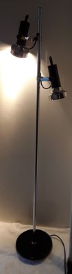 Swiveling Double Radiator Chromed Metal Floor Lamp, 1970s-HOI-779760