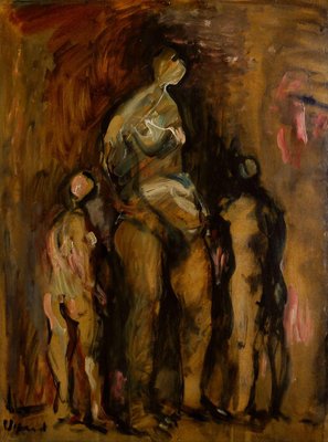 Sylvain Vigny, Maternité, 1950, Oil on Board-FMZ-1381031