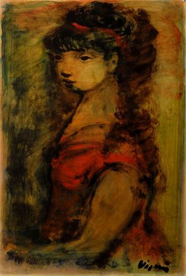 Sylvain Vigny, Young Girl, 1950, Oil on Board-FMZ-1381033