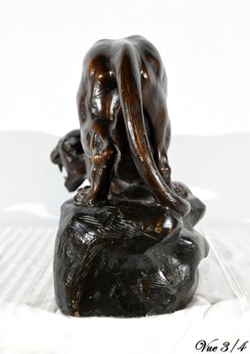 T.cartier, Tiger on the Prowl, Early 20th Century, Sculpture in Patinated Terracotta-RVK-1792478