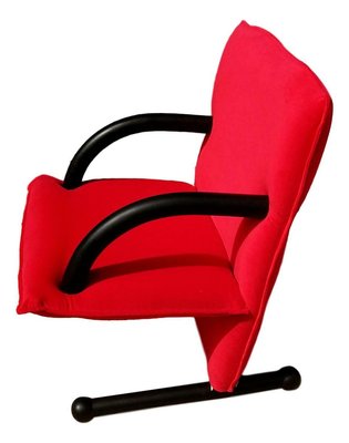 T-Line Red Lounge Chair by Burkhard Vogtherr for Arflex, 1980s-FIP-771452