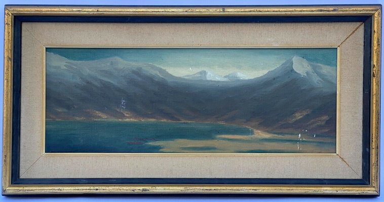 T. Mörk-Ossians, Mountain Landscape, 20th Century, Oil on Panel, Framed-QKG-1450707