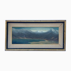 T. Mörk-Ossians, Mountain Landscape, 20th Century, Oil on Panel, Framed-QKG-1450707