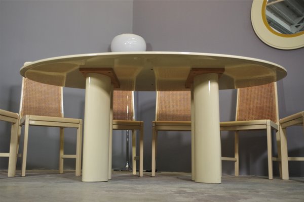 Table and Chairs Set by Mario Sabot, 1970s, Set of 7-KNM-1080656