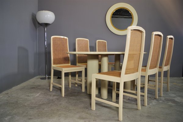 Table and Chairs Set by Mario Sabot, 1970s, Set of 7-KNM-1080656