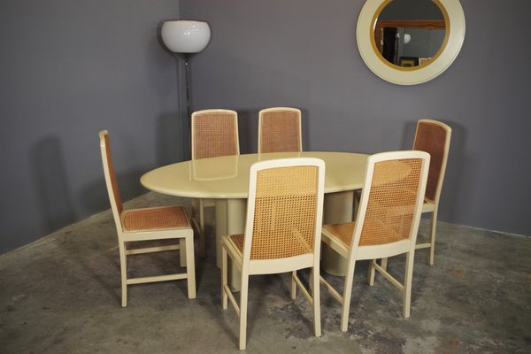 Table and Chairs Set by Mario Sabot, 1970s, Set of 7-KNM-1080656