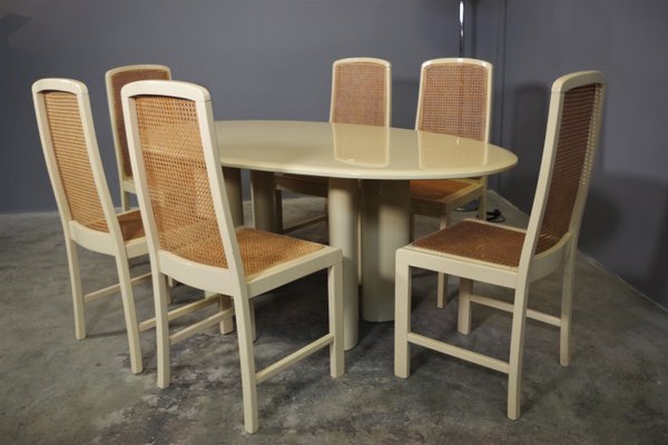 Table and Chairs Set by Mario Sabot, 1970s, Set of 7-KNM-1080656