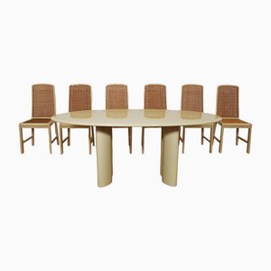 Table and Chairs Set by Mario Sabot, 1970s, Set of 7-KNM-1080656