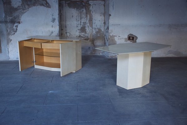 Table and Sideboard by Aldo Tura, Italy, 1960s, Set of 2-LA-1748997