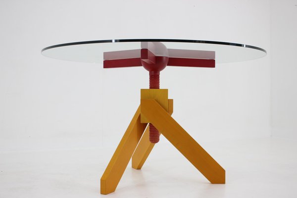 Table and Stools by Raul Barbieri for Rexite, Italy, 1980s, Set of 5-TZ-1350685