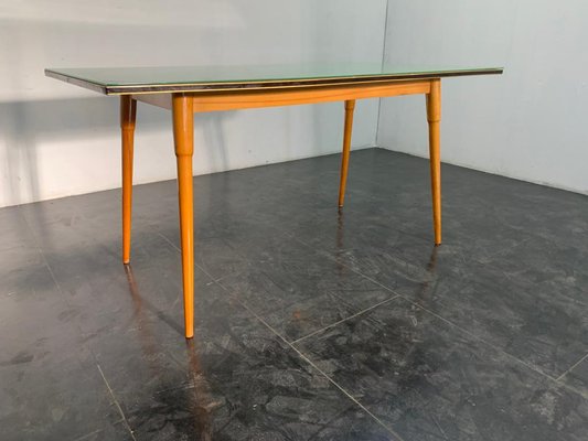 Table Black Floor Profiled with Brass Boards, 1950s-IJR-1141637