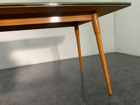 Table Black Floor Profiled with Brass Boards, 1950s-IJR-1141637