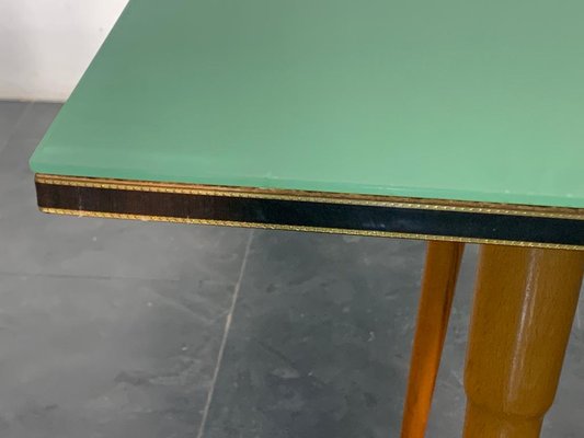 Table Black Floor Profiled with Brass Boards, 1950s-IJR-1141637