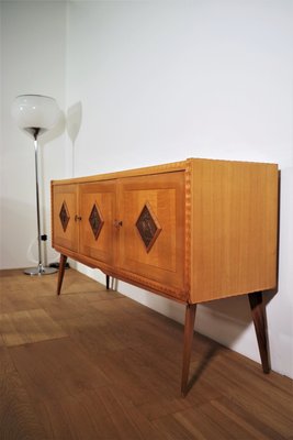 Table, Chairs & Sideboard in Wood, 1940s, Set of 9-KNM-1063720