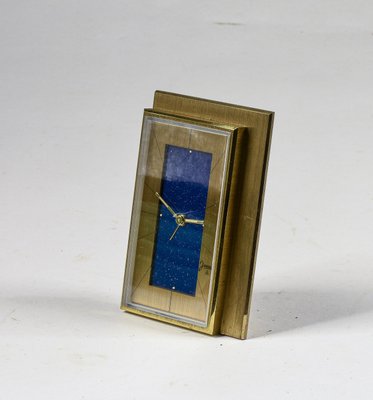 Table Clock in Gilt Metal with Original Chime from Jaccard, 1950s-RAQ-954274