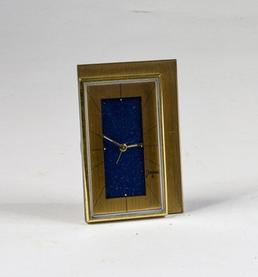 Table Clock in Gilt Metal with Original Chime from Jaccard, 1950s-RAQ-954274