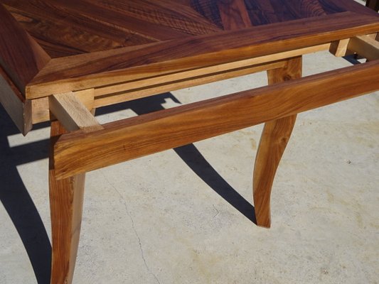 Table in Walnut and Herringbone Veneer, 1950s-ABK-2040214