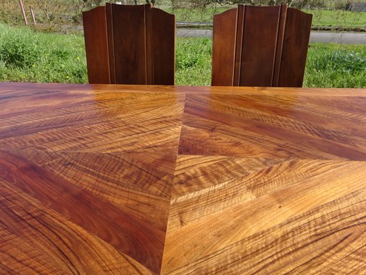 Table in Walnut and Herringbone Veneer, 1950s-ABK-2040214