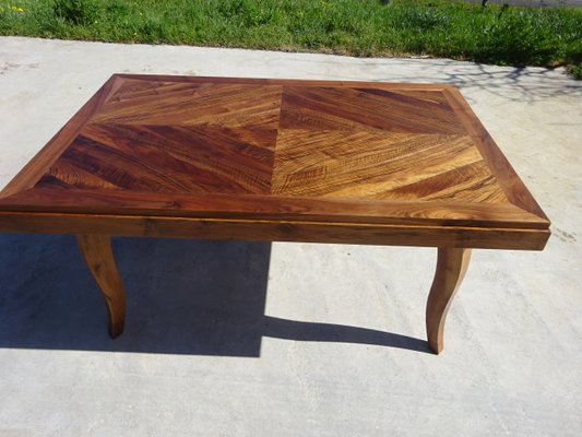 Table in Walnut and Herringbone Veneer, 1950s-ABK-2040214