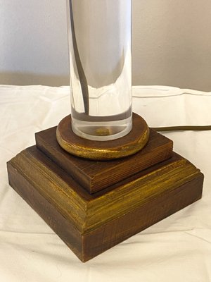 Table Lamp in Acrylic Glass and Wood, 1970s-NPC-1325790