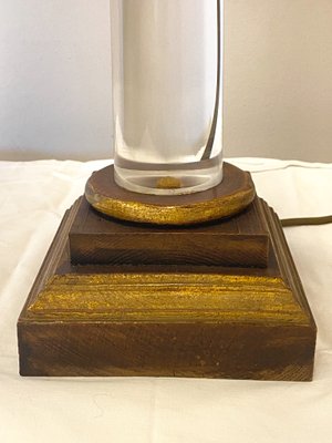 Table Lamp in Acrylic Glass and Wood, 1970s-NPC-1325790