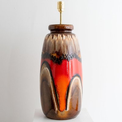 Table Lamp in Fat Lava Brown and Red Ceramic, 1970-VDW-2016918