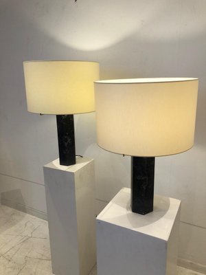 Table Lamps in Black Marble by Jules Wabbes, Set of 2-NJJ-955159