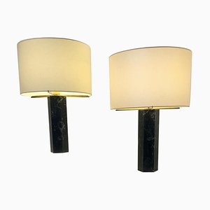 Table Lamps in Black Marble by Jules Wabbes, Set of 2-NJJ-955159