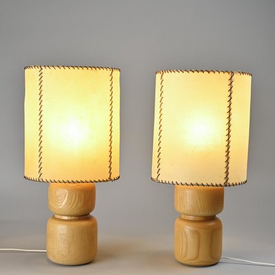 Table Lamps in Elm, 1970, Set of 2-GJR-2024442