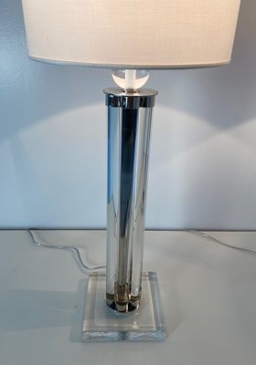 Table Lamps in Murano Glass and Chrome with White Lampshade, 2000s, Set of 2-FF-1404549