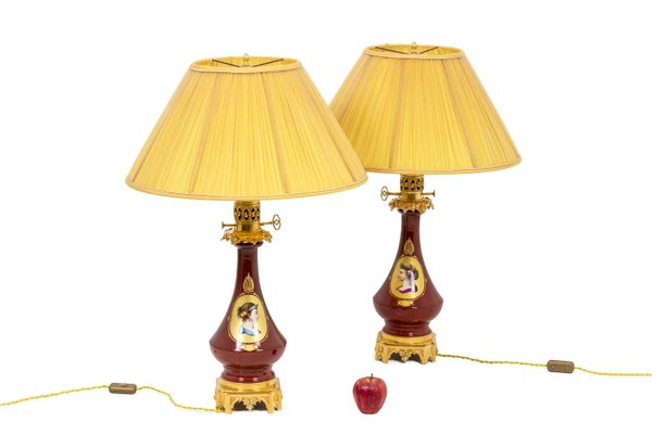 Table Lamps in Porcelain and Bronze by Madeleine Castaing, 1880s, Set of 2-CEJ-1186732