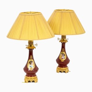 Table Lamps in Porcelain and Bronze by Madeleine Castaing, 1880s, Set of 2-CEJ-1186732