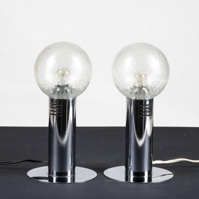 Table Lamps in Steel and Glass from Poliarte, 1970s, Set of 2-RAQ-1800767