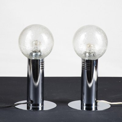 Table Lamps in Steel and Glass from Poliarte, 1970s, Set of 2-RAQ-1800767