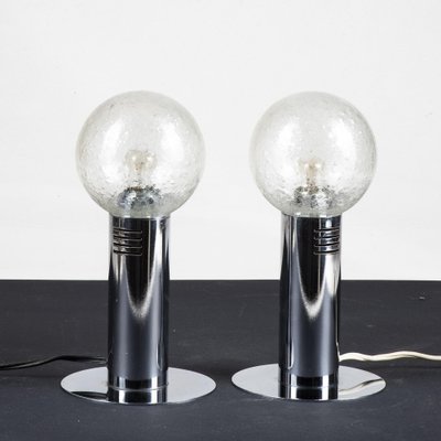 Table Lamps in Steel and Glass from Poliarte, 1970s, Set of 2-RAQ-1800767