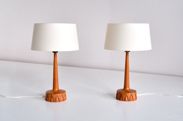 Table Lamps in Teak from Tranås Stilarmatur, Sweden, 1960s, Set of 2-FMT-1034561