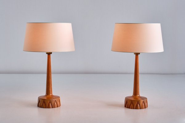 Table Lamps in Teak from Tranås Stilarmatur, Sweden, 1960s, Set of 2-FMT-1034561