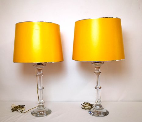 Table Lamps with Glass Base, 1960s, Set of 2-ELB-877432