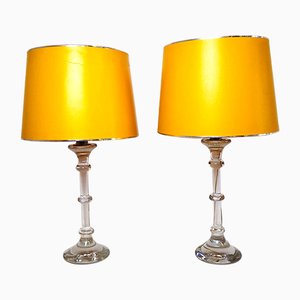 Table Lamps with Glass Base, 1960s, Set of 2-ELB-877432