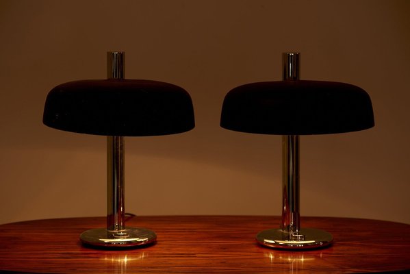 Table Lamps with Steel Base, 1960s, Set of 2-SFD-1162622