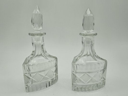 Table Set for Oil and Vinegar in Glass and Silver, 20th Century, Set of 7-ZUW-1804080