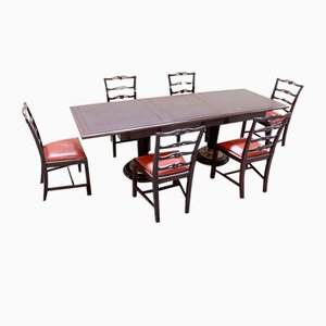 Table with Naval Chairs, 1980, Set of 7-KNM-1741597